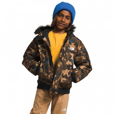 The North Face Boys' Gotham Jacket - Utility Brown Camo Texture Small Print