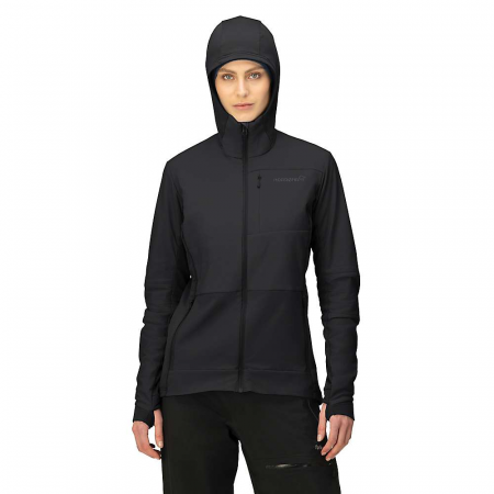 Norrona Women's Falketind Alpha90 Insulated Zip Hood - Caviar