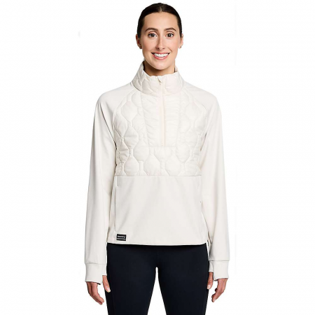 Saucony Women's Solstice Oysterpuff 1/2 Zip Jacket - Linen