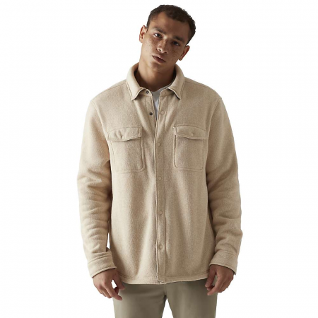 Rhone Men's Fleece Shacket - Oatmeal Heather