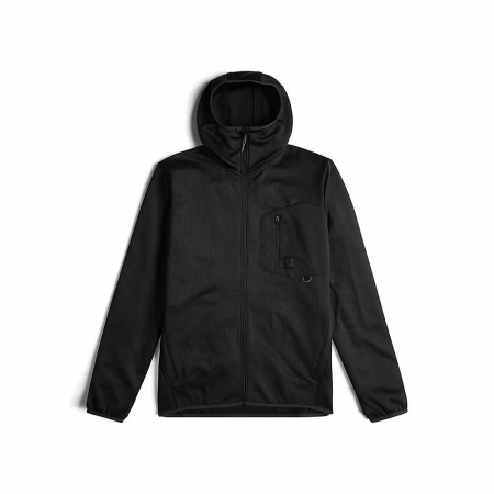 Topo Designs Men's Mountain Midlayer Hooded LS Jacket - Black