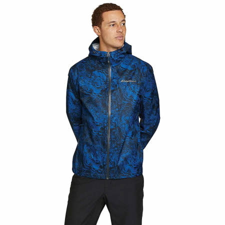 Eddie Bauer Men's Cloud Cap Rain Jacket - Pacific Blue