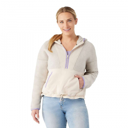 Smartwool Women's Hudson Trail Fleece Cropped Hoodie - Light Grey Heather