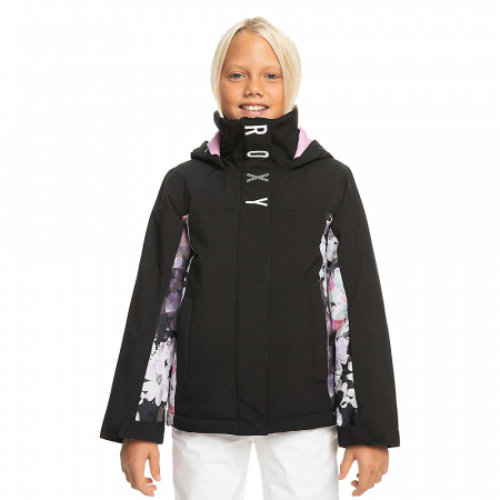 Roxy Girls' Galaxy Jacket - 10 / Medium - True Black Blurry Flower