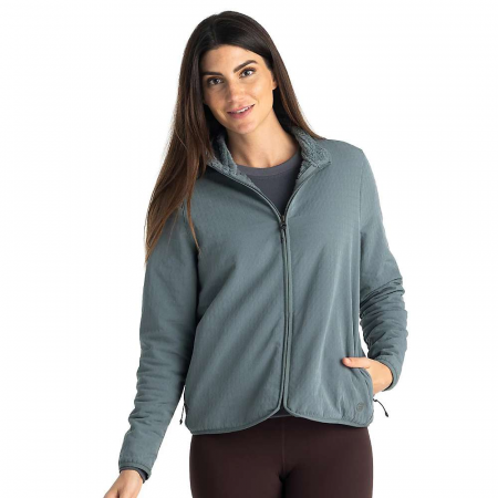 Free Fly Women's Gridback Fleece Jacket - Stormy Sea S24