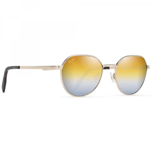 Maui Jim Hukilau Polarized Sunglasses - One Size - Gold Metal / Dual Mirror