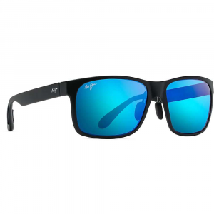 Maui Jim Red Sands Polarized Sunglasses - One Size - Matte Black / Blue Hawaii
