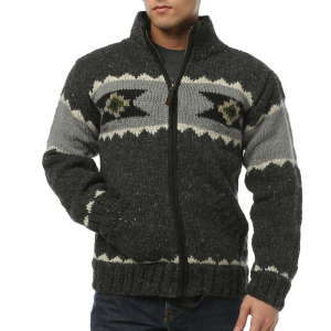 Lost Horizons Men's Navajo Fleece Lined Sweater - XL - Black Natural