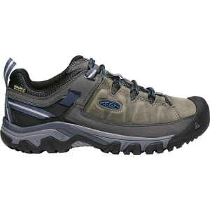 KEEN Men's Targhee III Rugged Low Height Waterproof Hiking Shoes - 14 - Steel Grey / Captains Blue