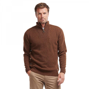 Barbour Men's Nelson Essential Half Zip Sweater - Large - Dark Sand