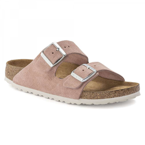 Birkenstock Women's Arizona Soft Footbed Sandal - 40 Narrow - Pink Clay Suede