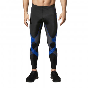 CW-X Men's Stabilyx Joint Support Compression Tight - Large - Black / Deep Lake
