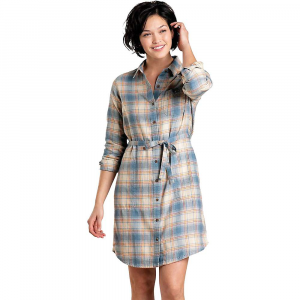 Toad & Co Women's Re-Form Flannel Shirt Dress - Large - Almond