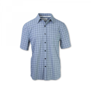 Purnell Men’s 4-Way Stretch Quick Dry Plaid Shirt – Small – Grey Plaid