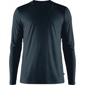 Fjallraven Men's Abisko Wool LS T-Shirt - Small - Dark Navy