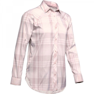 Under Armour Women's High Tide Plaid LS Shirt - Small - French Gray / Dash Pink / Ash Rose