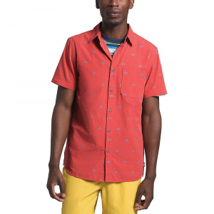 The North Face Men’s Baytrail Jacq SS Shirt – Small – Sunbaked Red North Star Clip Jacquard