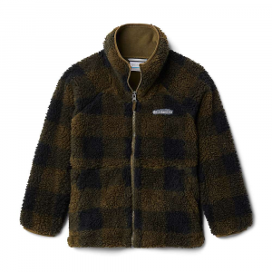 Columbia Boys' Winter Pass Printed Sherpa Full Zip Jacket - XL - New Olive Check Print