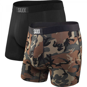 SAXX Men's Vibe Super Soft Boxer Brief 2 Pack - XXL - Black/Grey