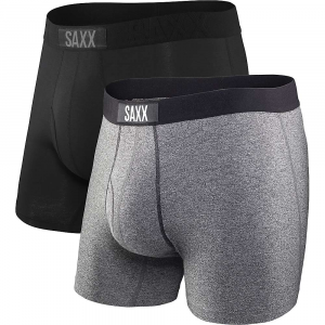 SAXX Men's Ultra Super Soft Boxer Brief with Fly 2 Pack - XL - Black/Grey 2Pack