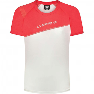 La Sportiva Women's Catch T-Shirt - Medium - White / Hibiscus