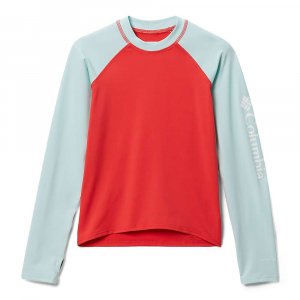 Columbia Youth Sandy Shores LS Sunguard Top - XL - Red Hibiscus / Icy Morn