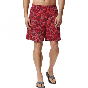 Columbia Men's Super Backcast 6 Inch Water Short - Small - Red Spark Fish Wave Print
