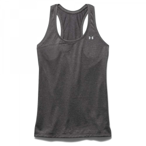 Under Armour Women's Tech Solid Tank - Large - Carbon Heather / Metallic Silver
