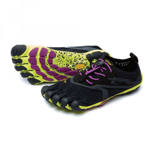 Vibram Five Fingers Women's V-Run Shoe - 37 - Black / Yellow / Purple