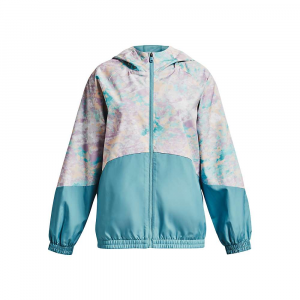 Under Armour Girls' Woven Printed Full Zip Jacket - Large - Cloudless Sky / Opal Blue