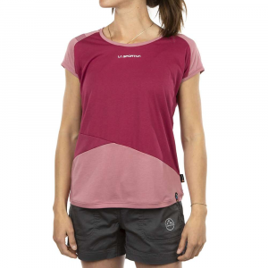 La Sportiva Women's Hold T-Shirt - Large - Red Plum / Blush