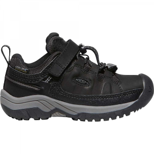 KEEN Kids' Targhee Low Waterproof Shoe - 8 - Black / Steel Grey