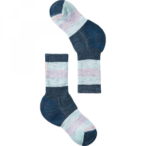 Smartwool Kids' Hike Full Cushion Striped Crew Sock - Medium - Twilight Blue
