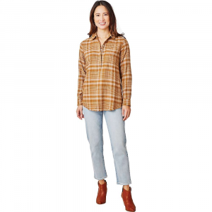 Carve Designs Women's Sawyer Twill Shirt - Large - Cocoa Plaid