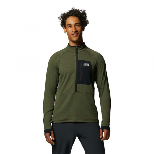 Mountain Hardwear Men's Polartec Power Grid Half Zip Jacket - XL - Surplus Green Heather