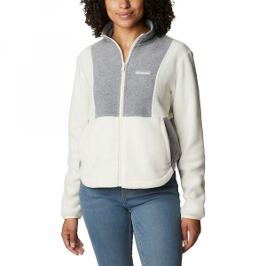 Columbia Women’s Benton Springs Colorblock Full Zip Jacket – Small – Chalk / Light Grey Heather