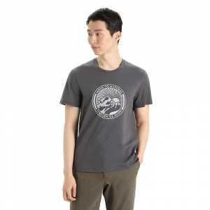 Icebreaker Men's Central Classic SS Tee - Move To Natural Mountain - XL - Monsoon