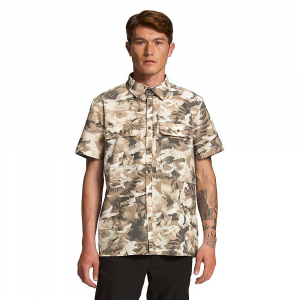The North Face Men's Printed Sniktau SS Sun Shirt - Medium - Military Olive Tropical Camo Print