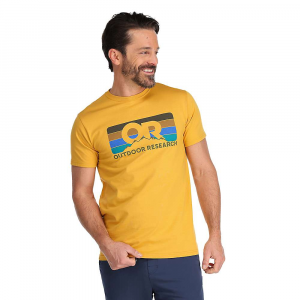 Outdoor Research Advocate Stripe T-Shirt - XL - Cranberry / Lemon