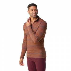 Smartwool Men's Classic Thermal Merino Pattern Base Layer 1/4 Zip Top - Medium - Picante Heather Color Shift