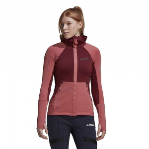 Adidas Women's Terrex Tech Flooce Hooded Jacket - Large - Shadow Red / Wonder Red