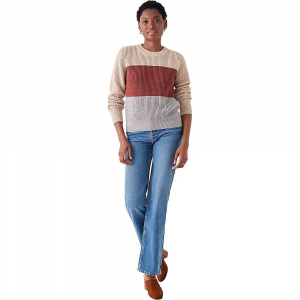 Faherty Women's Cozy Cotton Crew Sweater - Large - Autumn Colorblock