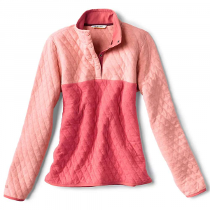 Orvis Women's Outdoor Quilted Snap Colorblock Sweatshirt - Large - Faded Red / Clay