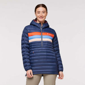 Cotopaxi Women's Fuego Down Hooded Pullover - Small - Chestnut Stripes