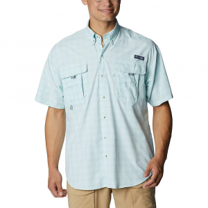 Columbia Men's Super Bahama SS Shirt - Small - Spring Blue Spectrum Plaid