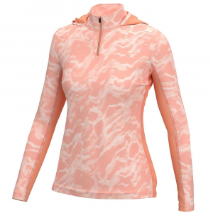 Huk Women's Icon X River Runs Hoodie - Large - Coral Reef