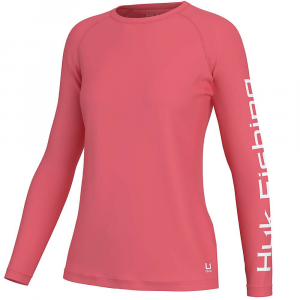 Huk Women's Pursuit LS Top - Large - Sunwashed Red