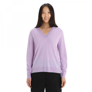 Icebreaker Women's Wilcox LS V Neck Sweater - Small - Purple Gaze