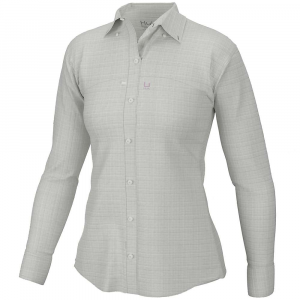 Huk Women's Tide Point LS Cross-Dye Shirt - Medium - White