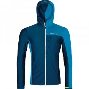 Ortovox Men's Fleece Light Grid Hooded Jacket - XL - Petrol Blue
